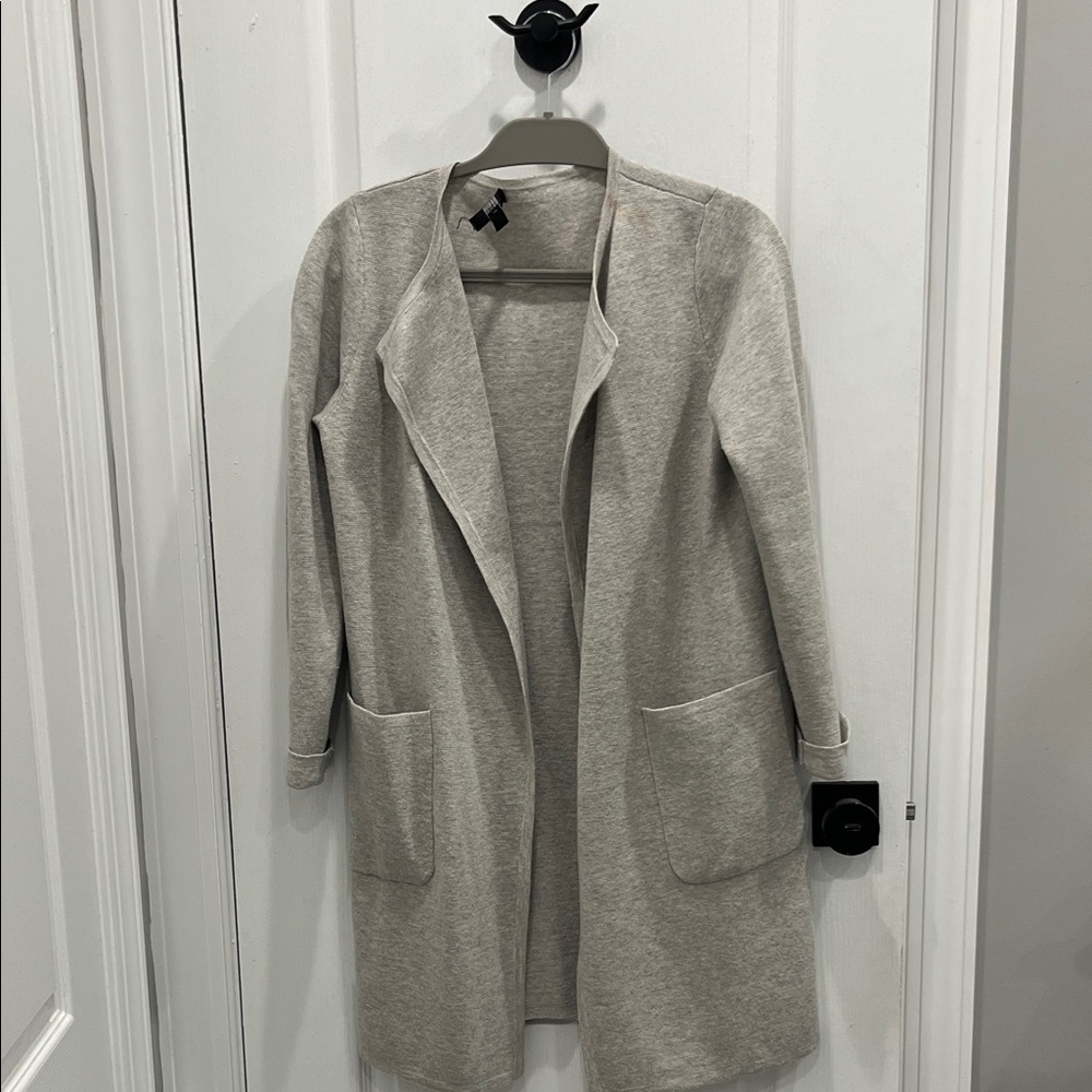 Women's Gray Open Front Sweater
